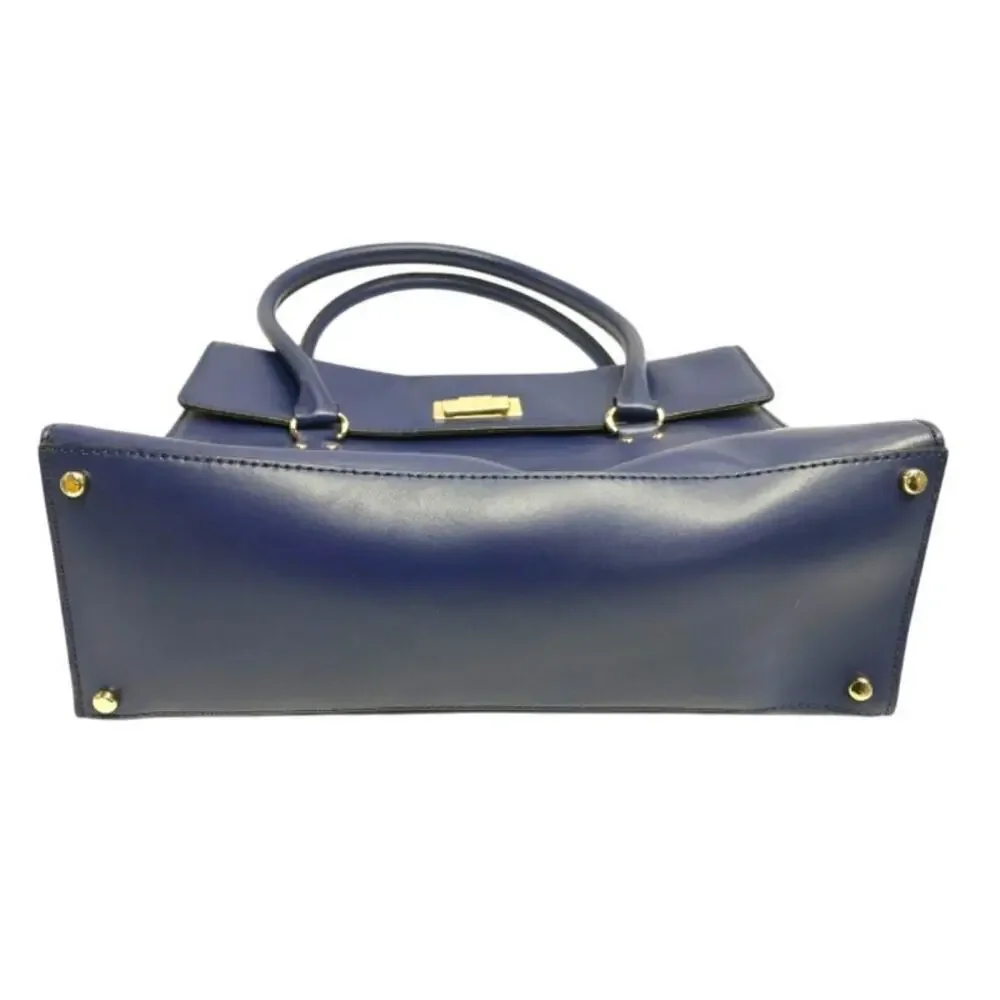 Kate Spade Harwood Place Sinclair Navy Leather Satchel Vintage w/authentication